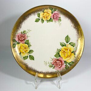 Hanley England Golden Rose Heavy Gold dinner Salad Plate 10 "
